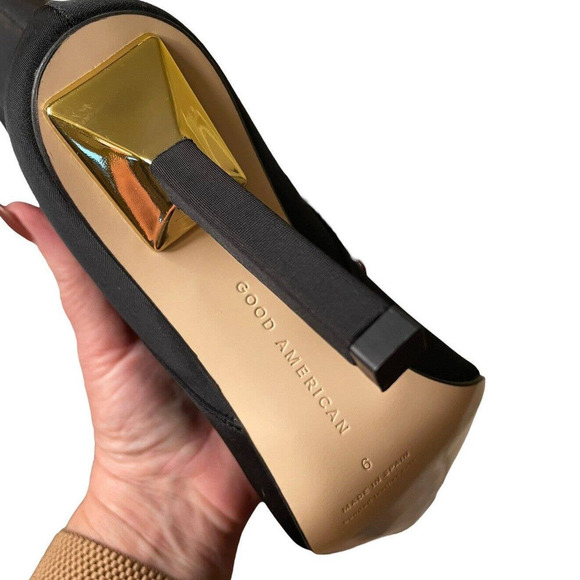 Good American NEW High Kickstand Black Neoprene Booties Size 8.5 - Picture 5 of 7